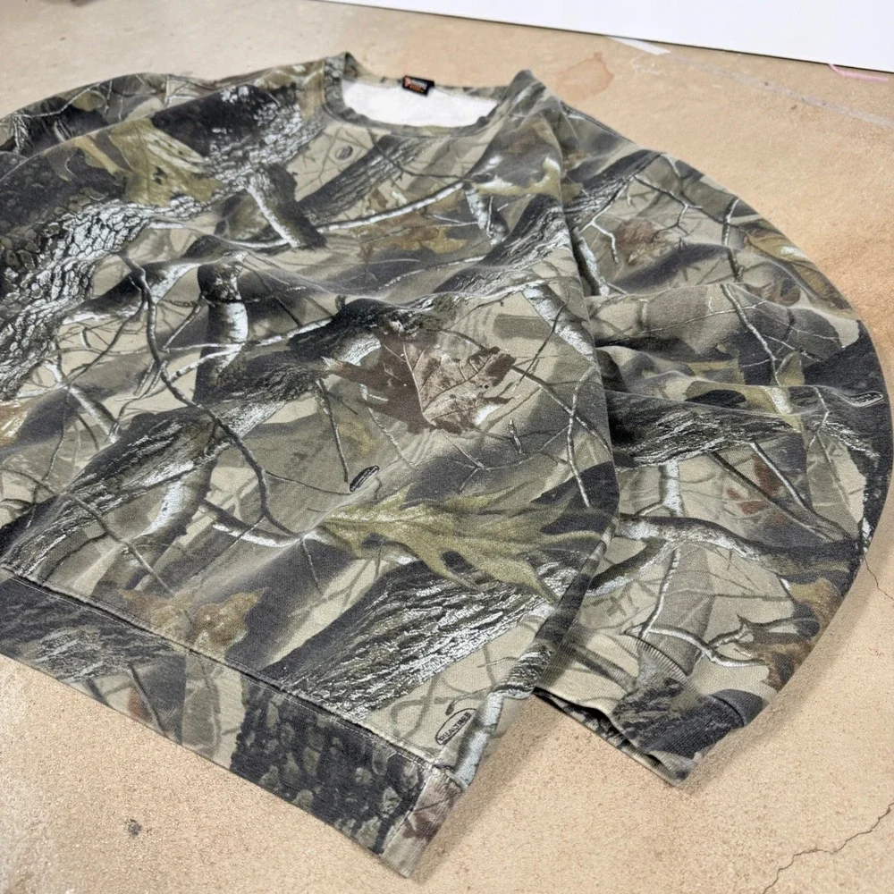 Outfitters Ridge Camo Tree Bark Long Sleeve Crewneck Sweatshirt Men Size Medium - Picture 3 of 6